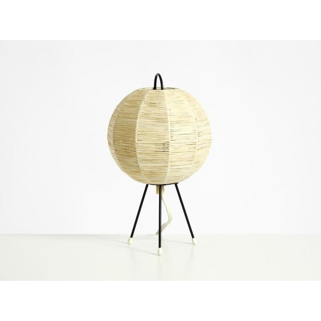 Mid-Century Modern Tripod Raffia Table Lamp, 1950s For Sale - Image 18 of 18