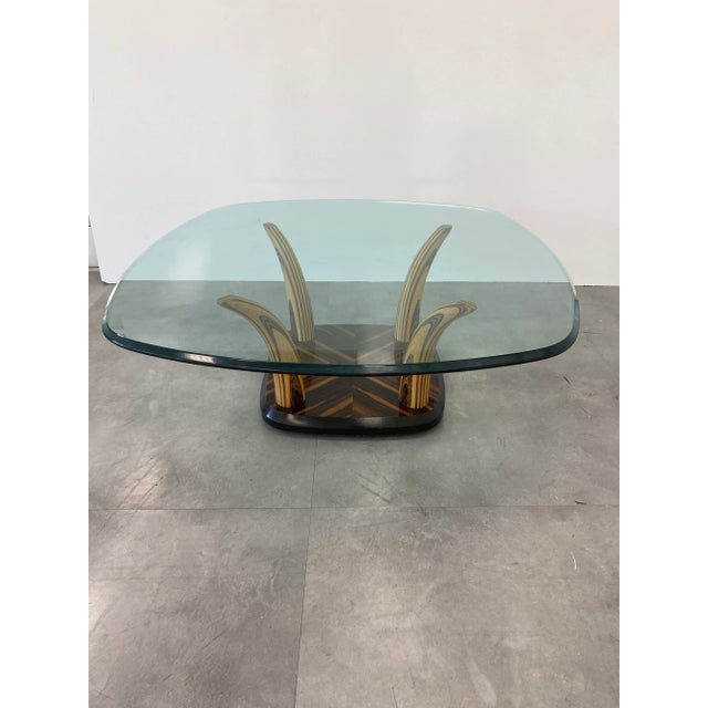 Mix Wood Inlay Designed Faux Tusk Coffee Table by Henredon For Sale - Image 11 of 11