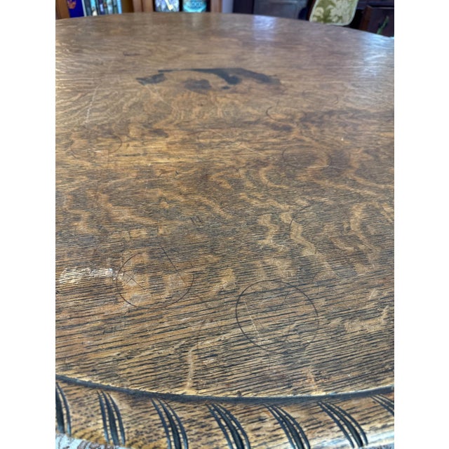 Wood 1930s Large Round Table With Barley Twist Legs For Sale - Image 7 of 7