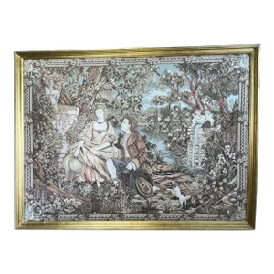 Vintage European Framed Tapestry
