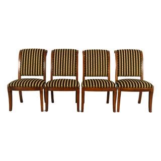 Henredon French Empire Carved Mahogany Dining Chairs, Set of Four For Sale