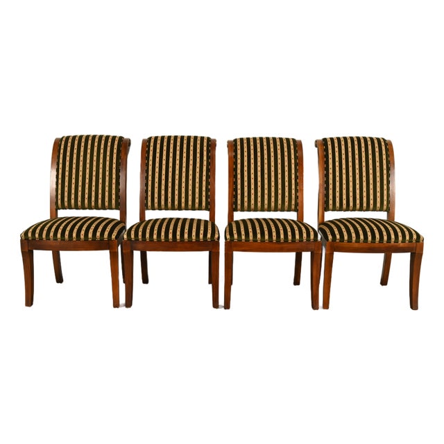 Henredon French Empire Carved Mahogany Dining Chairs, Set of Four For Sale
