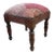 Vintage Stool/Footstool Upholstered W/Kutchi Indian Banjara Fabric With Mirrors 15" H For Sale