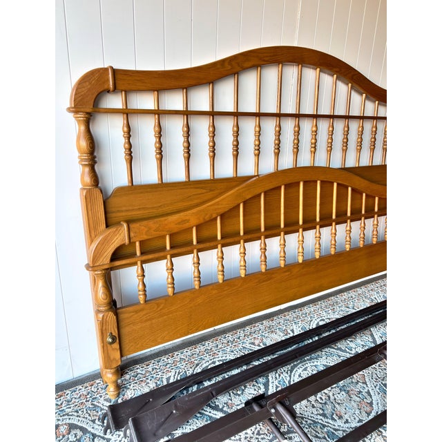 Farmhouse Vintage Solid Wood King Spindle Bedframe | Cottage Core Farmhouse Traditional For Sale - Image 3 of 6