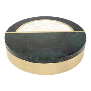 Contemporary Art Deco Inspired Shell and Brass Inlay Decorative Box