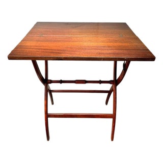 Early 20th Century English Regency Style Folding Coaching Table in Mahogany Wood For Sale
