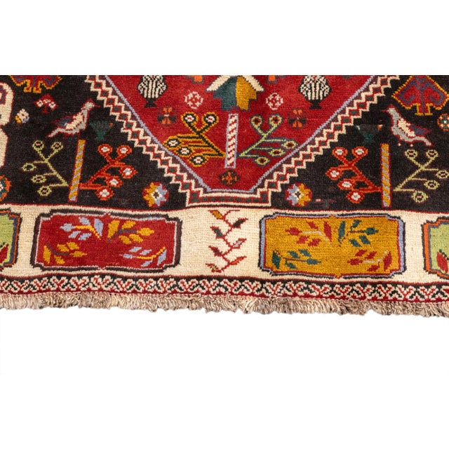 Vintage Hand-Knotted Persian Qashqai Rug 5'9" X 8'6" For Sale - Image 17 of 18