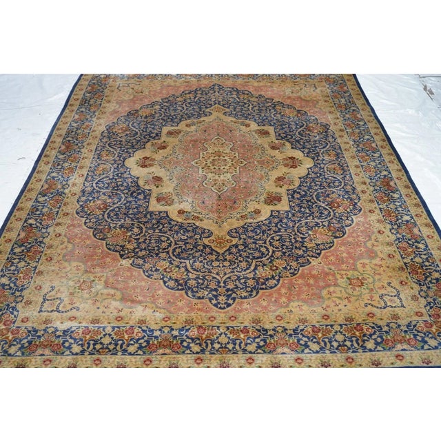 Textile Extremely Fine Silk Persian Qum Rug 6'5'' X 9'8'' For Sale - Image 7 of 10