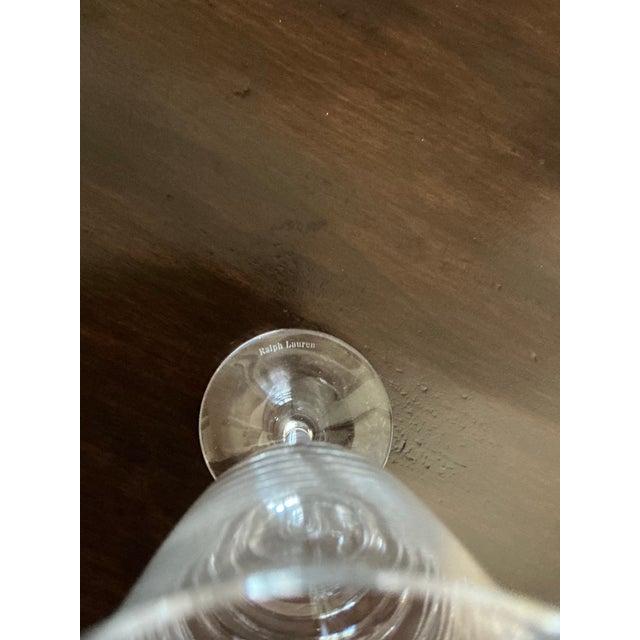 Traditional Mid 20th Century Ralph Lauren Crystal Champagne Flutes, Smoke Gray Stemware - Pair For Sale - Image 3 of 5