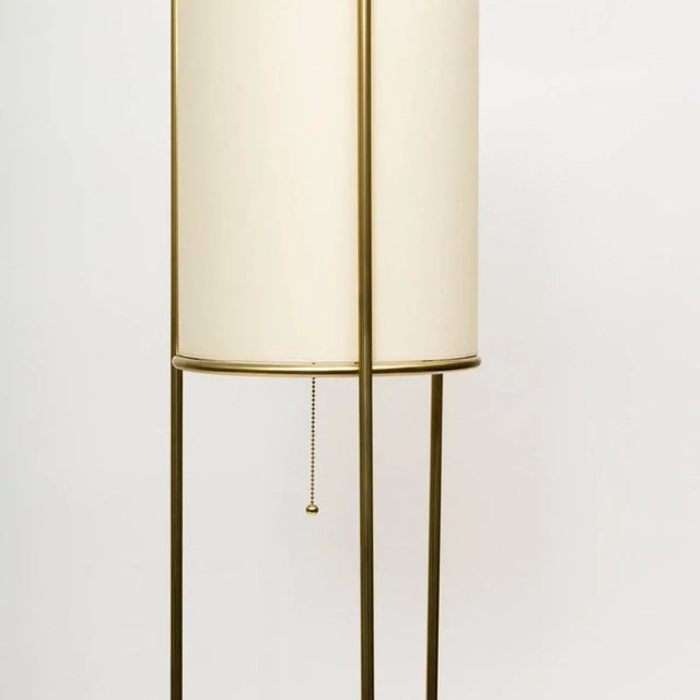 Tripod Brass Floor Lamps in the Manner of T.h. Robsjohn-gibbings - A Pair For Sale In New York - Image 6 of 7