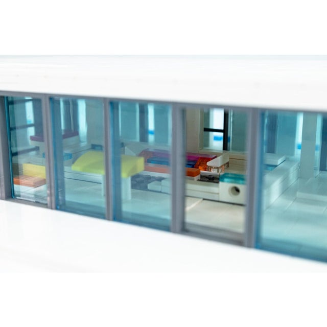 Modern Custom Made Neo Formalist Yamasake Philip Johnson House Replica Lego Model For Sale - Image 3 of 5