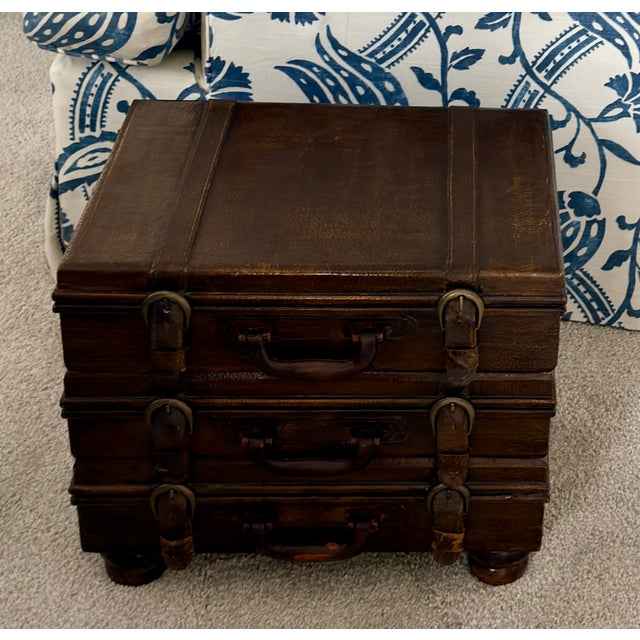 Stacked Suitcase Drinks Tables, a Pair For Sale - Image 16 of 17