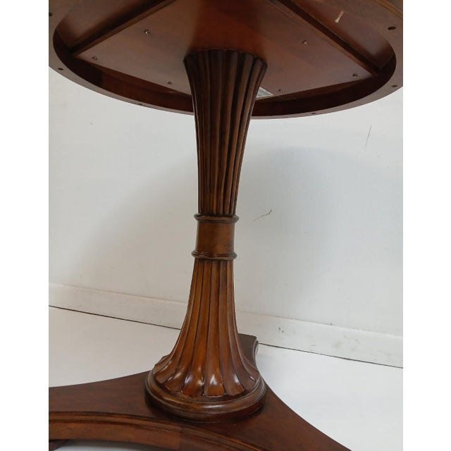 Wood 1990s Ethan Allen Townhouse Round Pedestal End Table For Sale - Image 7 of 12