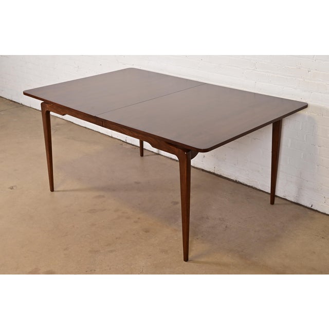 Brown Ico Parisi Style Mid-Century Modern Sculpted Walnut Dining Table, Newly Refinished For Sale - Image 8 of 11