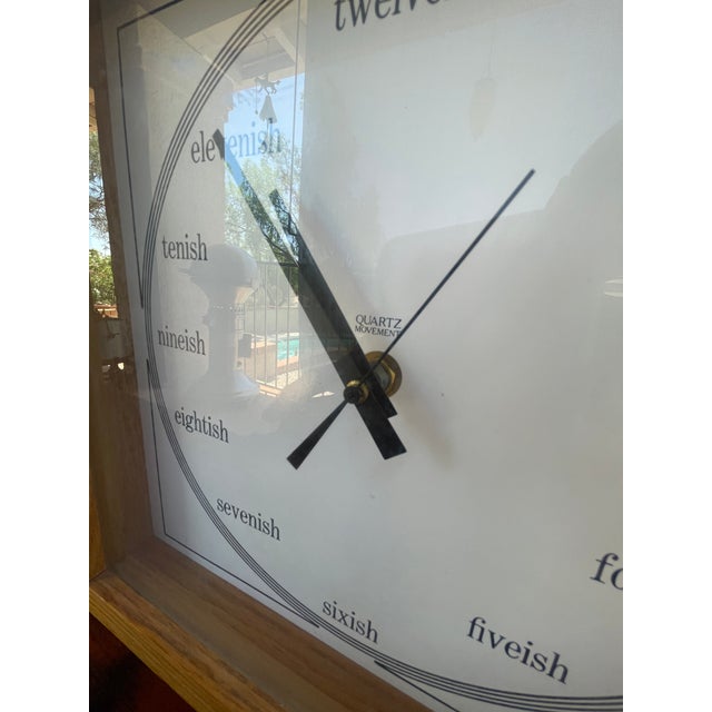 Mid-Century Modern Mid Century Bill Miller Ish White Face Beech Wood Wall Clock - Rare For Sale - Image 3 of 6