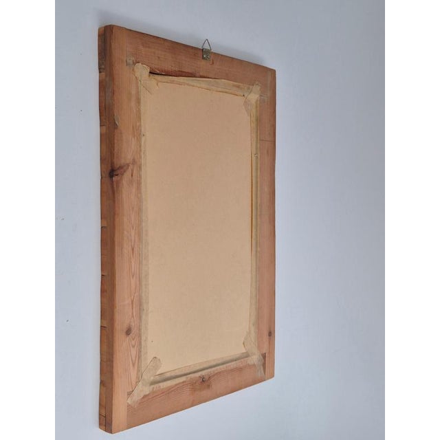 Swedish Mirror with Frame of End Wood, 1970s For Sale - Image 8 of 9