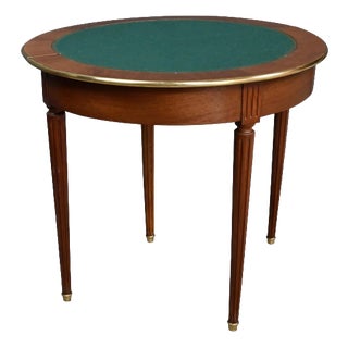 Early 20th Century Louis XVI Mahogany Half-Moon Games Table For Sale