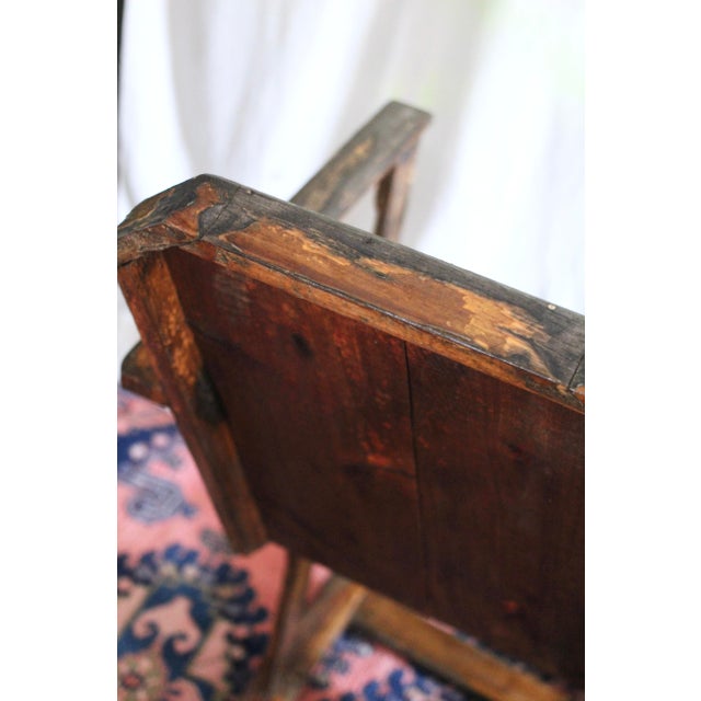 Brown 1940s Hand Carved and Handmade Rustic Rocker For Sale - Image 8 of 18