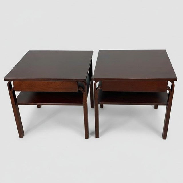 Nordic Side Tables in Wood, 1970s, Set of 2 For Sale - Image 6 of 13