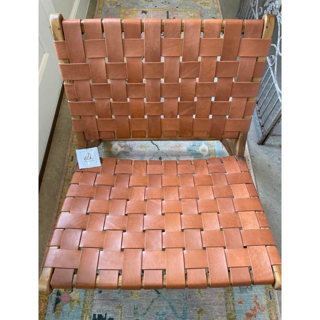 Elk Group International Modern Teak Woven Leather Chair For Sale In Dallas - Image 6 of 7