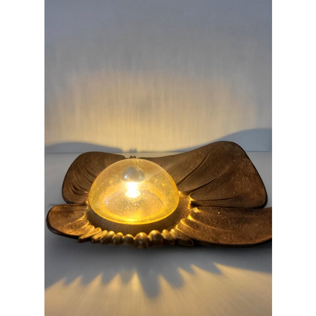 Monumental Sculptural Bronze Wall Lamp 1960s For Sale - Image 4 of 17