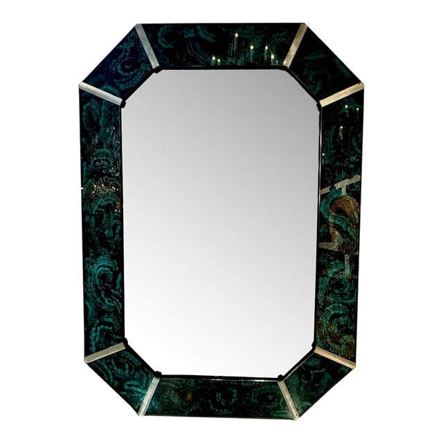Modern Octagonal Malachite Mirror For Sale