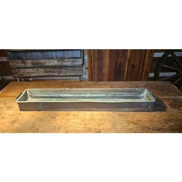 Farmhouse 19th Century Hand-Fabricated Copper Processing Trough With Double Handles, 43" For Sale - Image 3 of 17