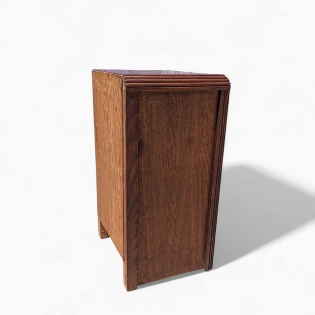 1930s Art Deco Waterfall Three-Drawer Nightstand For Sale - Image 11 of 14