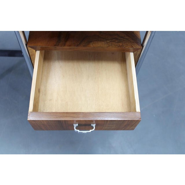 Bauhaus Children's Desk with Drop Leaf in Walnut and Chrome, 1930s For Sale - Image 10 of 17