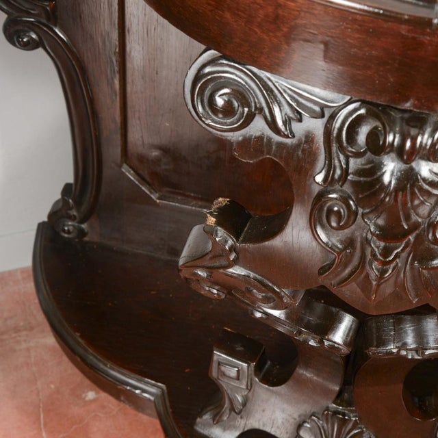 Brown 19th Century Italian Carved Wooden Console with Marble Top For Sale - Image 8 of 18