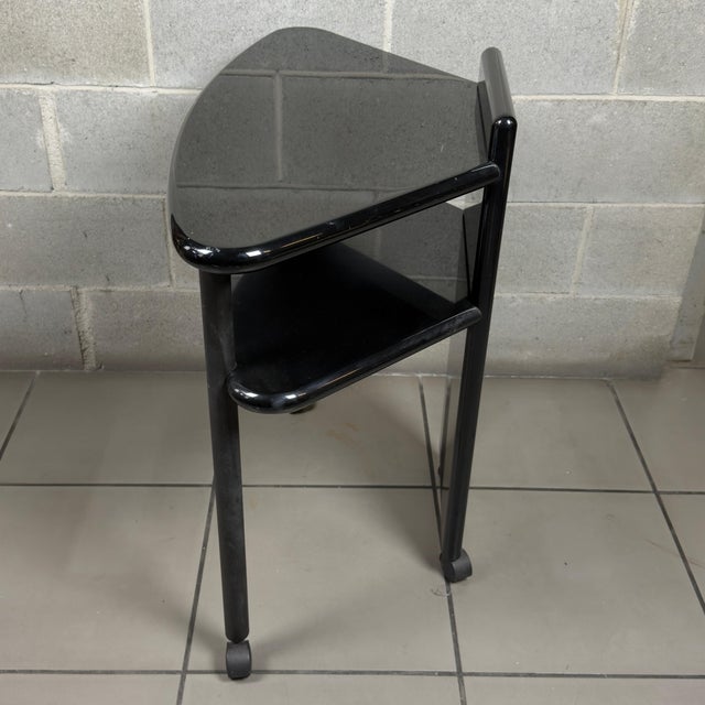 Console Table in Black Lacquered Wood For Sale - Image 4 of 11