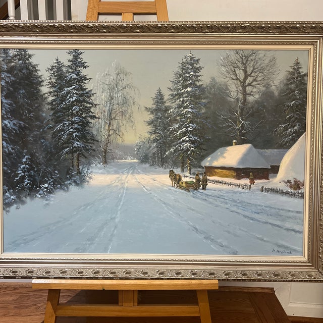 Rustic European 20th Century Oil on Canvas European School by Polish Artist Signed Framed Depicting Wooded Countryside For Sale - Image 3 of 12