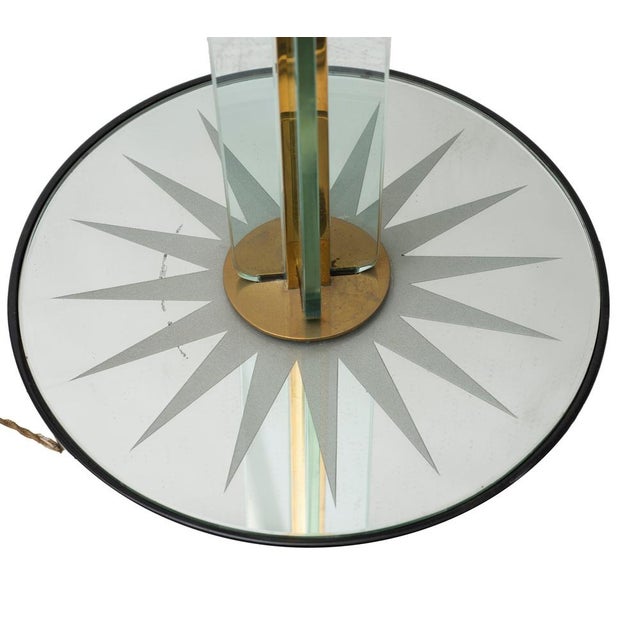 Vintage Brass and Glass Floor Lamp by Luigi Brusotti, 1930s For Sale - Image 4 of 5
