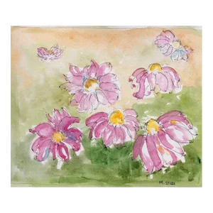 1980s Martha Stiles Floral Watercolor Painting