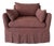 Parisian Chair Slip Covered in Belgian Linen- Dark Rust For Sale