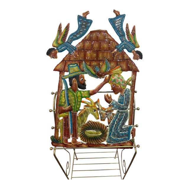 Celestial Meets the Sea Haitian Metal Drum Art For Sale