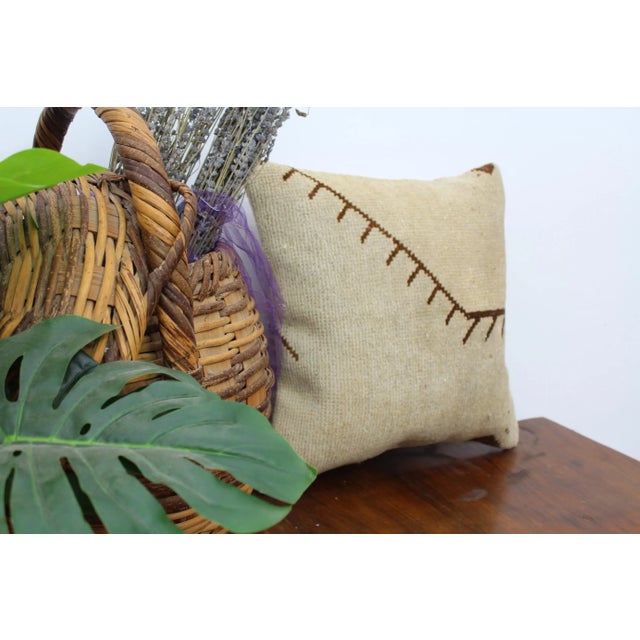 Beige Turkish Rug Decorative Pillow Cover - 17.5"x17.5" For Sale - Image 8 of 10