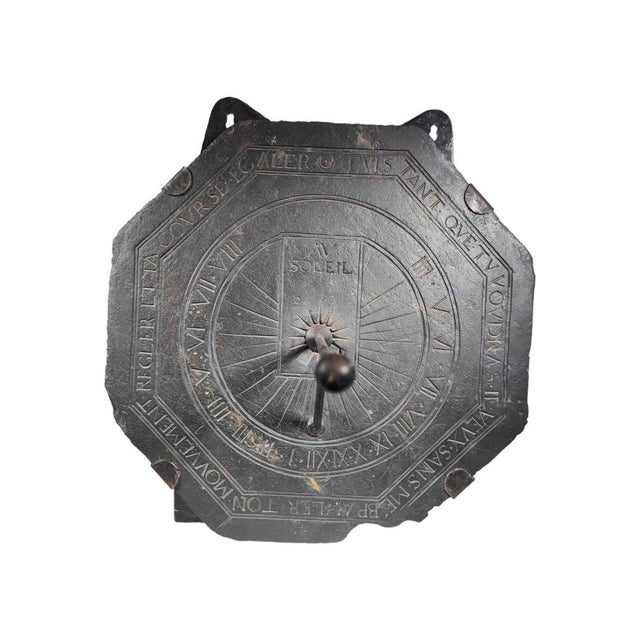 Large French Slate Octagonal Sundial, 1670s For Sale - Image 3 of 14