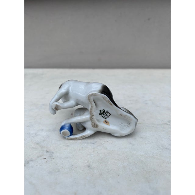 Mid-Century German Porcelain Cats With Ball For Sale - Image 4 of 4