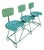 Mid-Century Modern Industrial 3-Seat Tractor Seat Steel Bench For Sale