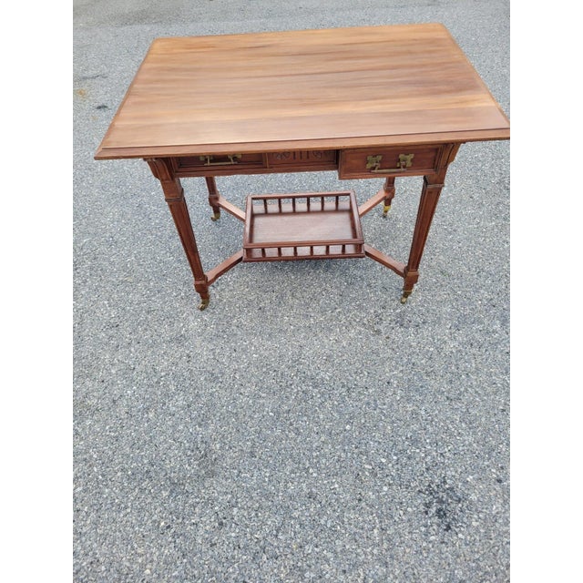 19th Century French Solid Cherry Partner Desk. For Sale - Image 10 of 17