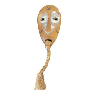 Superb African Lega Small Passport Mask W/ Beard Dr Congo 11" H For Sale