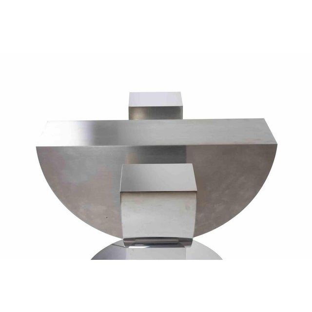 Vintage Metal and Glass Table attributed to Mario Sabot, Italy, 1970s For Sale - Image 6 of 9