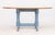 Wood Tiger Maple Top Blue Painted Dining Table For Sale - Image 7 of 8