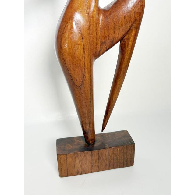 Wooden Sculpture of a Woman, France, 1960s For Sale - Image 4 of 12