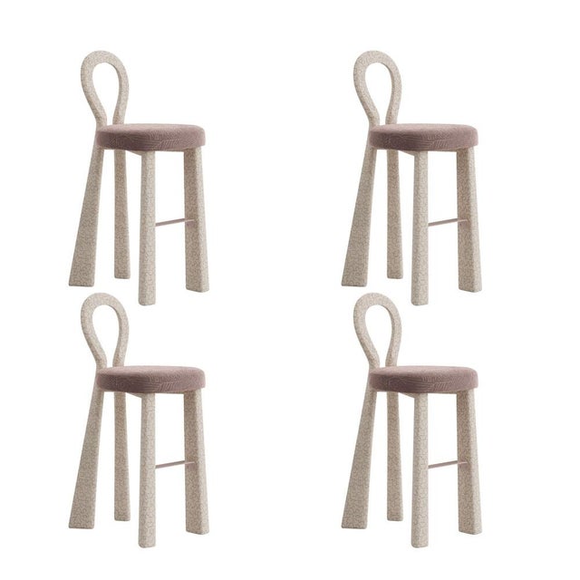 Textile Mary III Bar Chairs by Ottiu, Set of 4 For Sale - Image 7 of 7