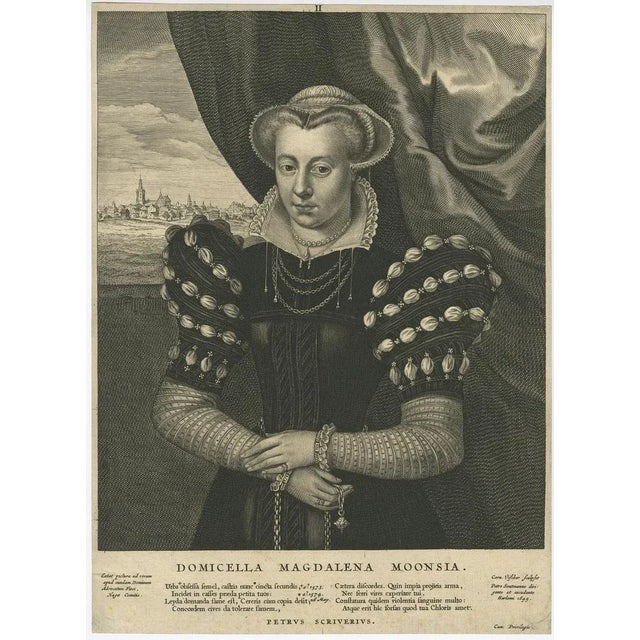 Portrait of Magdalena Moon, Heroine of the Siege of Leiden in Holland, 1649, Print For Sale - Image 3 of 5