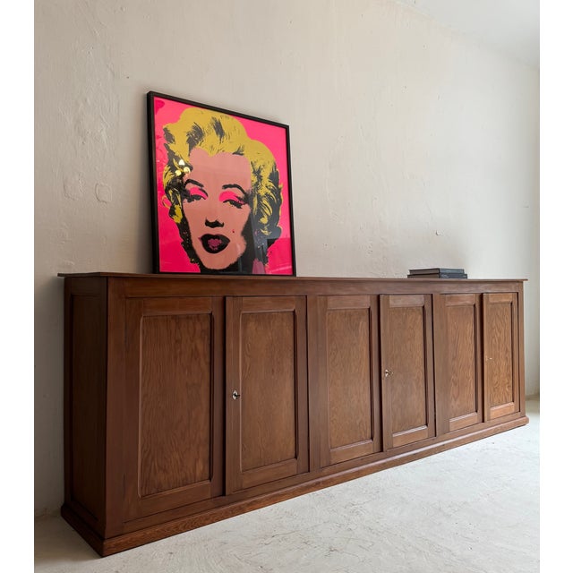 Tan Large Early 20th Century Pitch Pine Sideboard, 1920s For Sale - Image 8 of 13