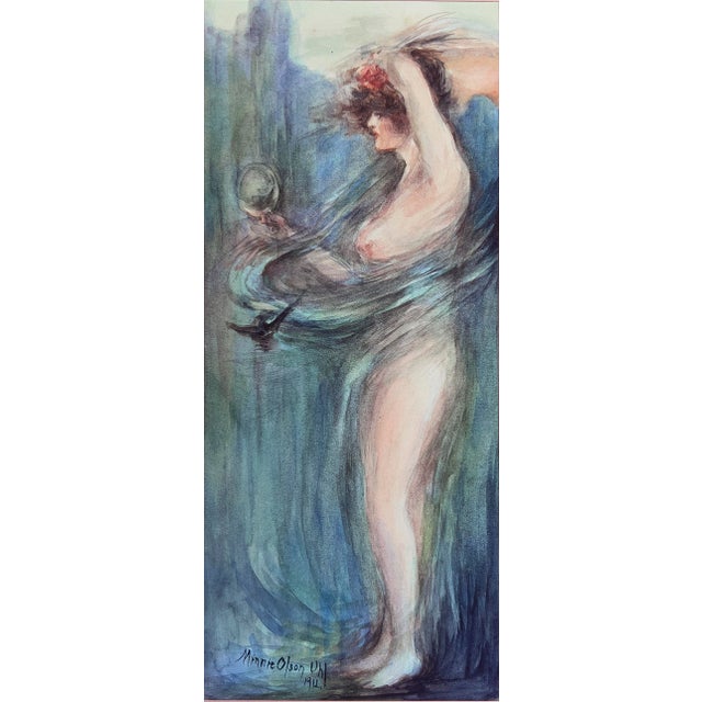 Post Impressionist Nature Through the Mirror Nude and With a Whirlwind Style of Childe Hassam by Wilhelmina Olson Uhl For Sale - Image 3 of 6