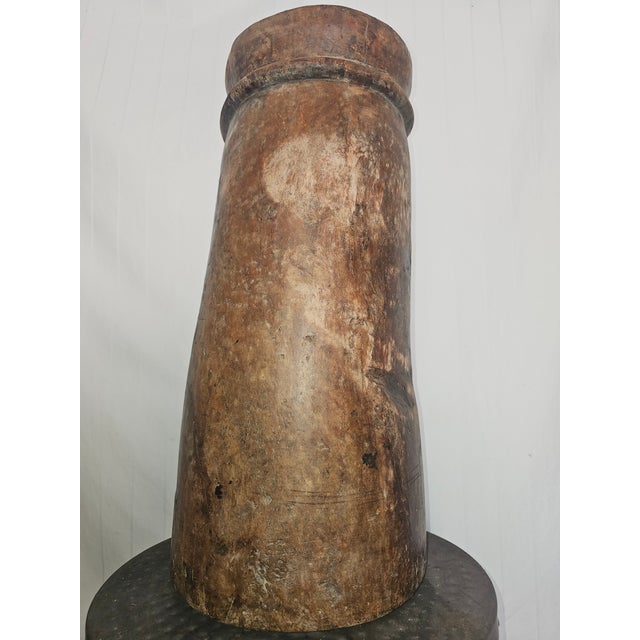 Substantial Late 1800s Antique Solid Wood Butter Churn Pot From North India For Sale In Atlanta - Image 6 of 6